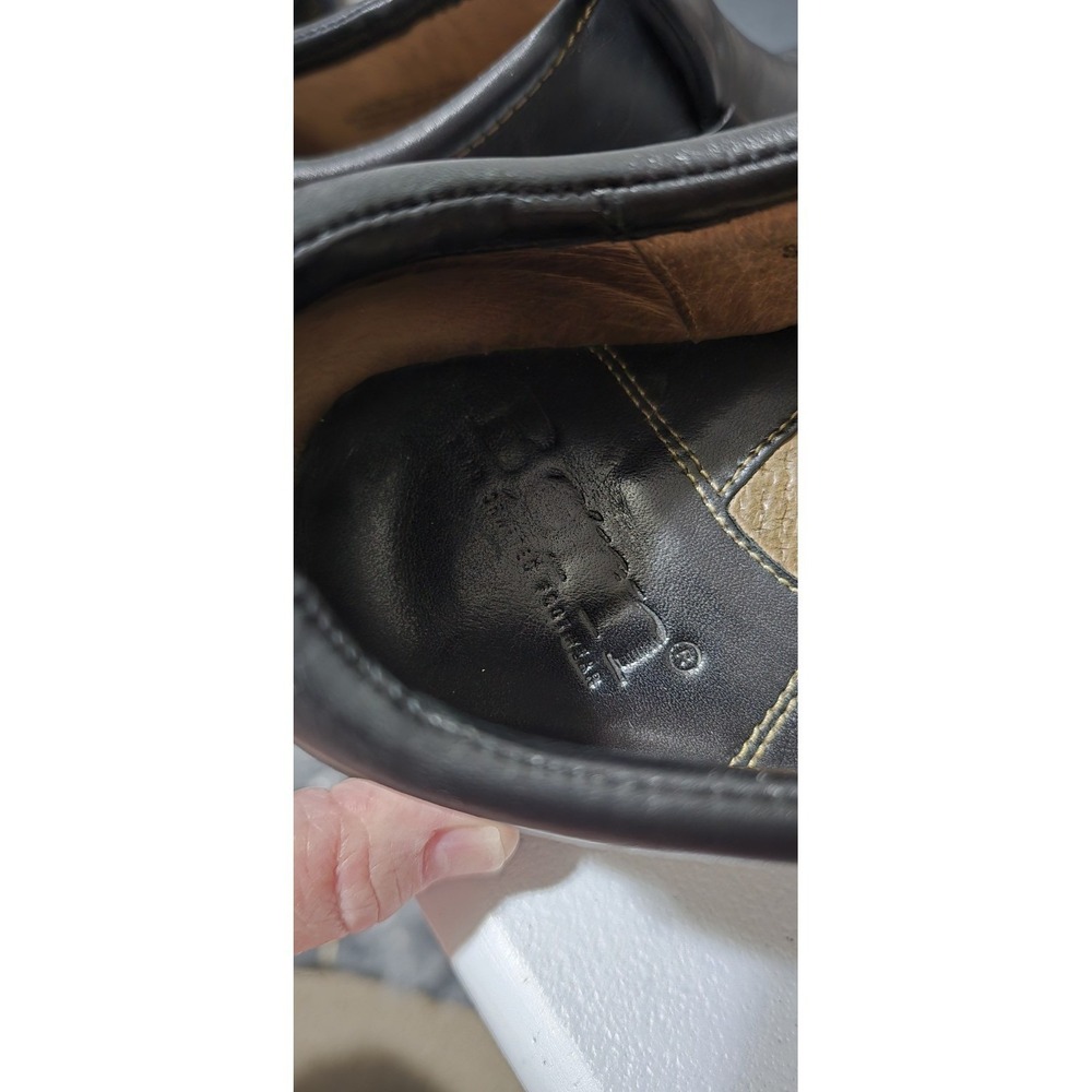 BORN Genuine Leather Womens 8.5 Black Slip on Shoes Chunky - Picture 7 of 9